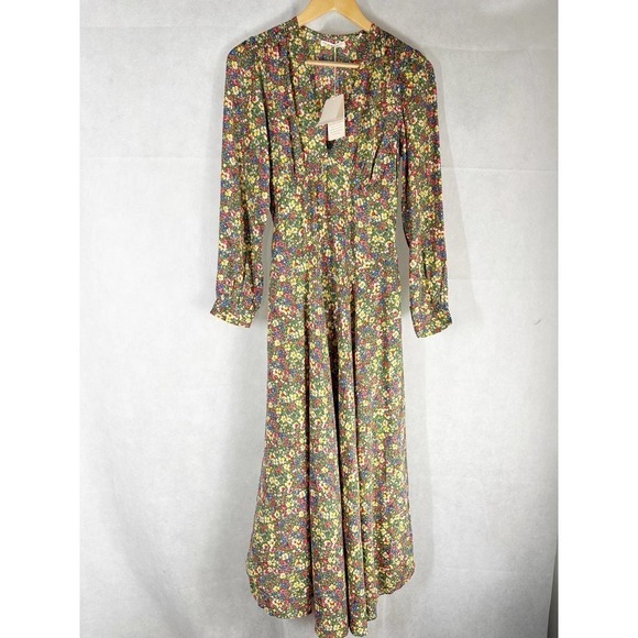 Doen Charleston Midi  Dress Size Small Green Valley Floral - Picture 1 of 12